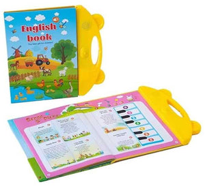Educational toy book with colorful illustrations and text on a white background