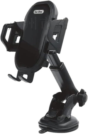 Black car phone holder with Go-Ds logo on a white background