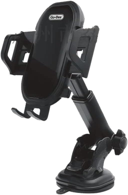 Black car phone holder with Go-Ds logo on a white background